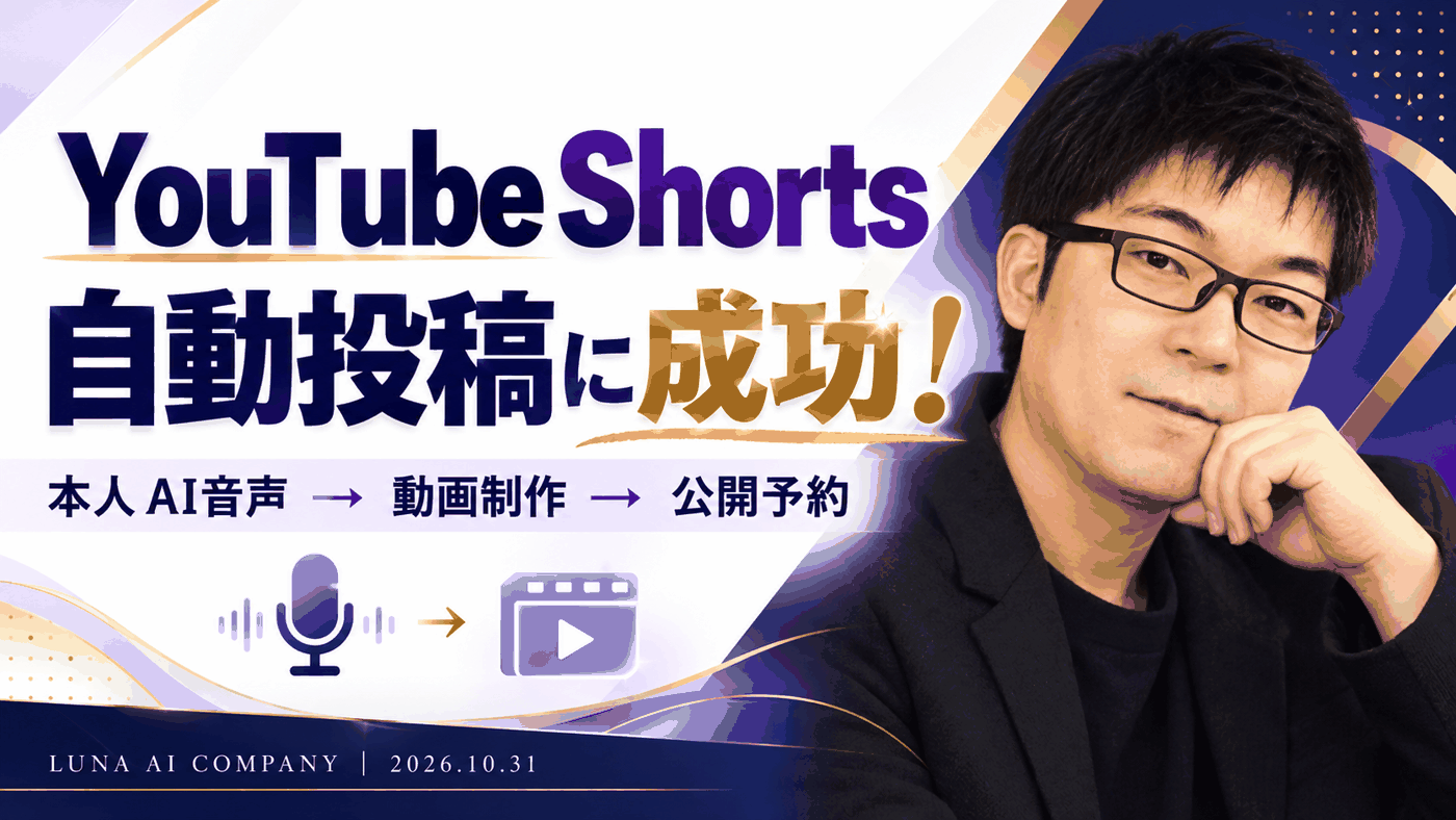 【YouTube Shorts自動投稿に成功】AI音声で動画制作から公開予約まで！実際にやった方法